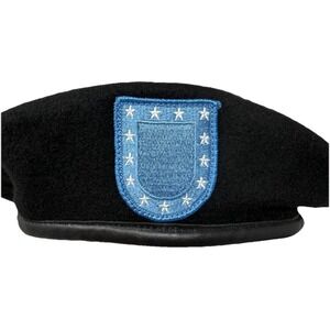 US Army Military Black Wool Beret Inspection Ready Wool Hat Vintage Lot Of 2